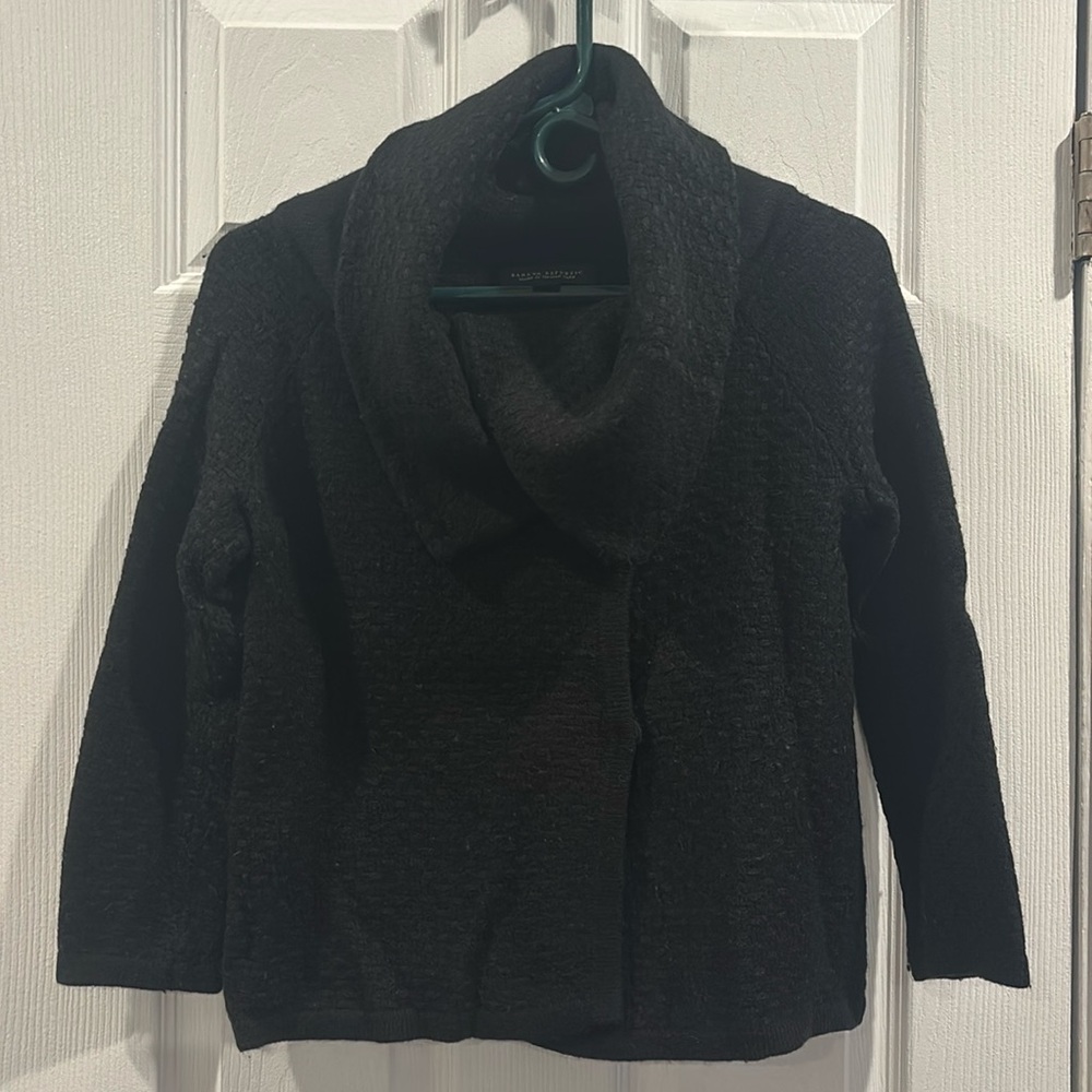Banana Republic cowl-neck 3/4 sleeve wool cardigan